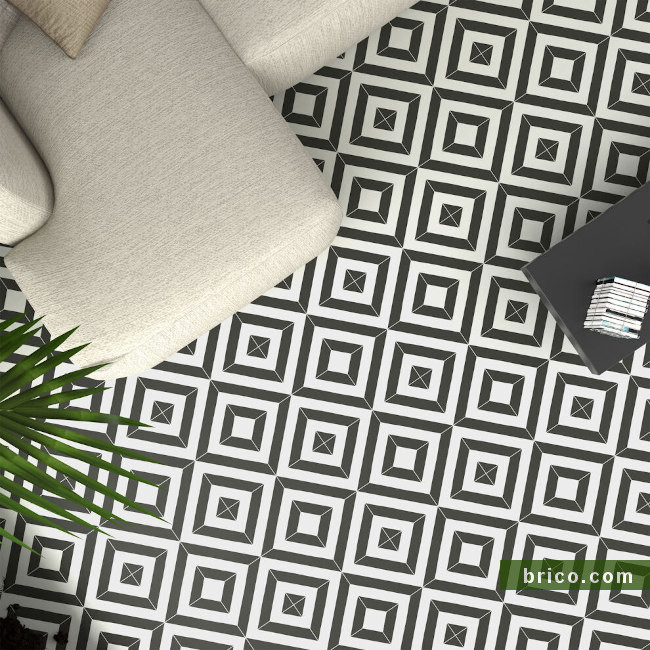 Faus Retro Black&White pattern Tile